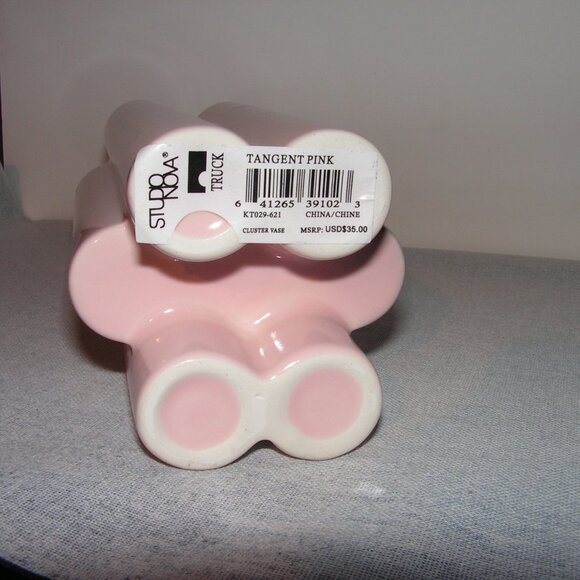 Mikasa Truck Tangent Vase Pink Ceramic - Picture 11 of 11